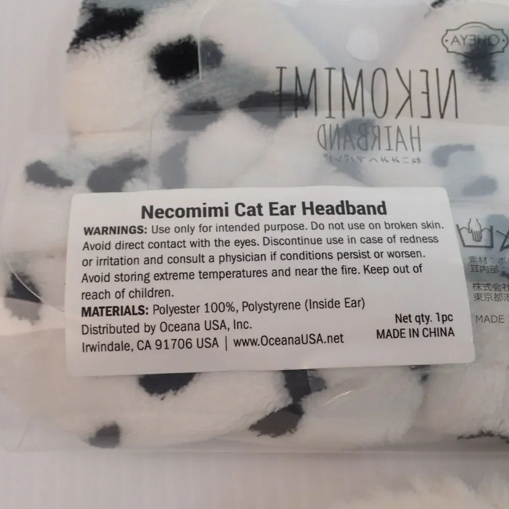Oheya Necomimi Cat Ear & Kumamimi Bear Ears Plush Headband Lot of 2 NEW